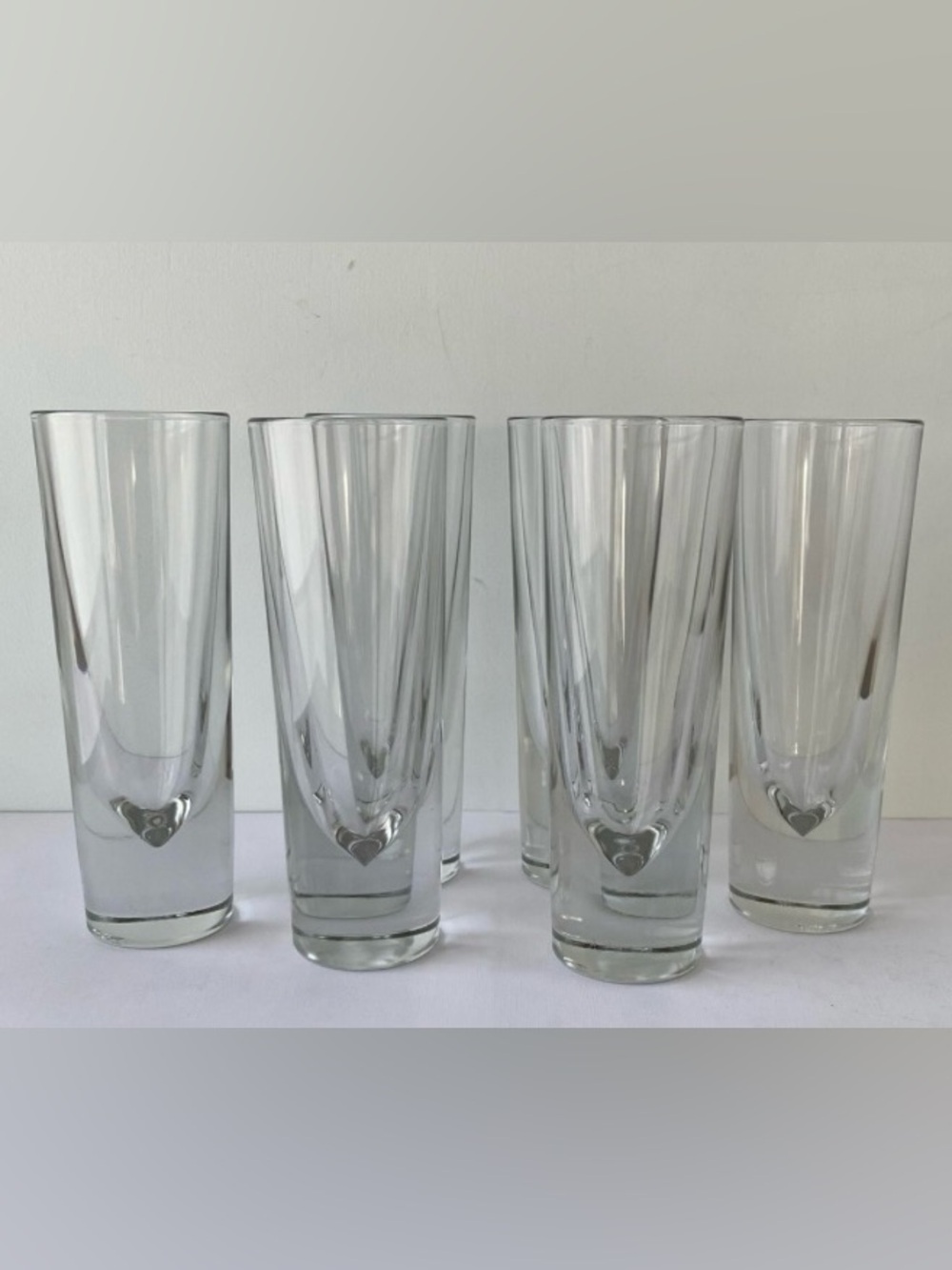 Vintage 80s Carlo Moretti Blown Bullet Highball Glasses Set of 4